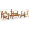 vidaXL Muebles de jard&iacute;n 5 piezas cojines madera maciza de acacia