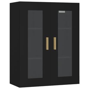 vidaXL Armario de pared colgante negro 69,5x34x90 cm