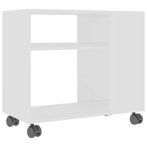 vidaXL Mesa auxiliar de madera contrachapada blanco 70x35x60,5 cm