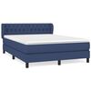 vidaXL Cama box spring con colch&oacute;n tela azul 140x200 cm