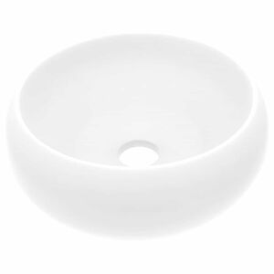 vidaXL Lavabo de lujo redondo cer&aacute;mica blanco mate 40x15 cm