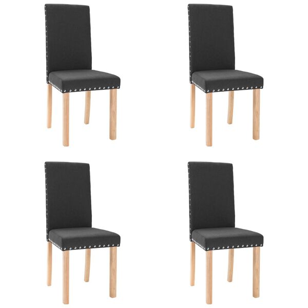 vidaXL Sillas de comedor 4 unidades de tela negra