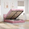 vidaXL Estructura cama otomana con colch&oacute;n terciopelo rosa 140x190 cm
