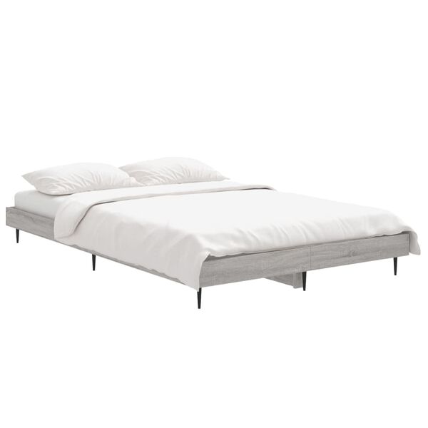 vidaXL Estructura de cama madera de ingenier&iacute;a gris Sonoma 120x190 cm