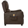 vidaXL Sill&oacute;n reclinable de cuero sint&eacute;tico marr&oacute;n brillante