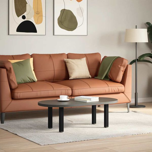 vidaXL Patas para mesa de centro (4 unidades), color negro, 42-44 cm, acero