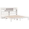 vidaXL Cama con estanter&iacute;a sin colch&oacute;n madera maciza blanca 180x200 cm