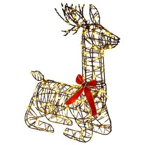 vidaXL Reno Navide&ntilde;o 3D LOVIISA 280 LED Blanco C&aacute;lido 55 x 22 x 63 cm