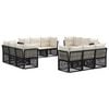 vidaXL Conjunto de sof&aacute;s de jard&iacute;n 12 uds. Negro rat&aacute;n sint&eacute;tico