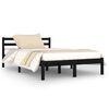 vidaXL Estructura de cama sin colch&oacute;n madera pino negro 120x200 cm