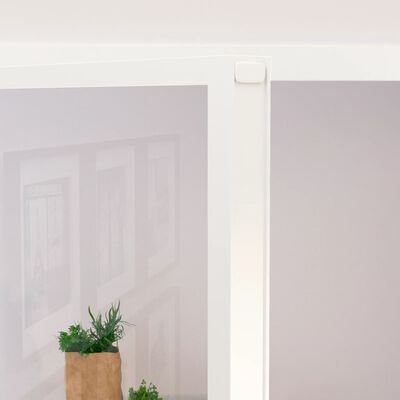 vidaXL Puerta interior vidrio templado y aluminio blanco 102x201,5 cm