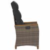 vidaXL Silla de jard&iacute;n reclinable Gris y Gris Oscuro rat&aacute;n sint&eacute;tico