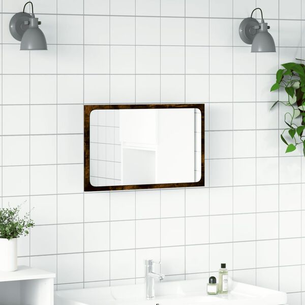vidaXL Espejo de ba&ntilde;o LED madera ingenier&iacute;a roble Sonoma 60x8,5x38 cm