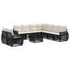 vidaXL Conjunto de sof&aacute;s de jard&iacute;n 10 uds. Negro y Blanco Crema