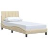 vidaXL Estructura de cama sin colch&oacute;n Hanko tela crema 80x200 cm