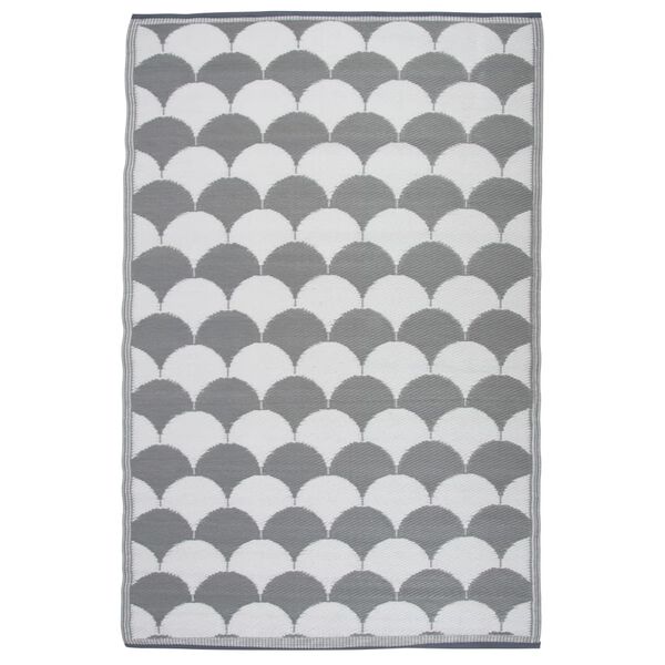 Esschert Design Alfombra de exterior 180x121 cm gris y blanco OC24