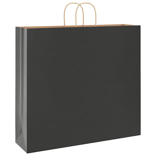vidaXL Bolsas de papel con asas 50 uds negra 54x15x49 cm