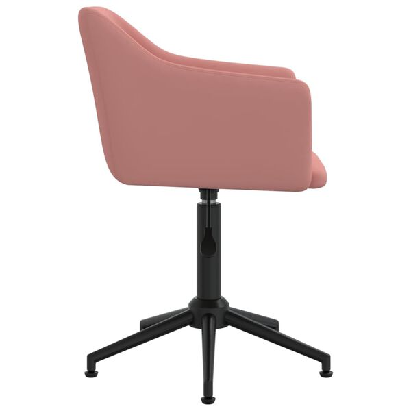 vidaXL Silla de comedor giratoria de terciopelo rosa