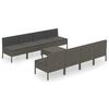 vidaXL Set de muebles de jard&iacute;n 9 pzas y cojines rat&aacute;n sint&eacute;tico gris