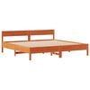 vidaXL Cama con estanter&iacute;a sin colch&oacute;n madera maciza marr&oacute;n 180x200cm