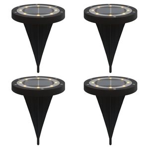 vidaXL Luces solares suelo jard&iacute;n con picos tierra blanco c&aacute;lido 4 uds