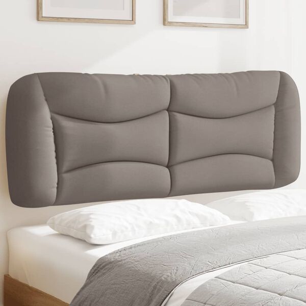 vidaXL Cabecero de cama acolchado Hvar tela gris taup&eacute; 120 cm