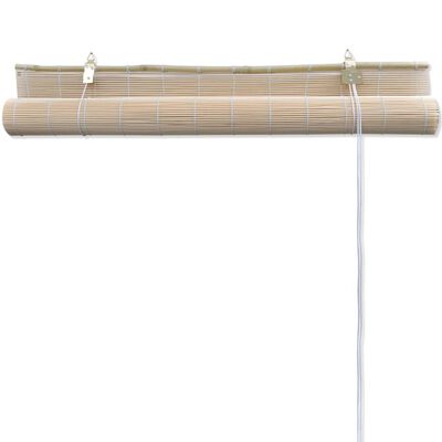 vidaXL Estor enrollable de bambú natural 2 unidades 120x160 cm