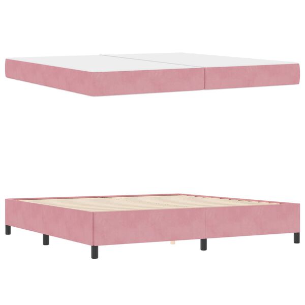 vidaXL Estructura de cama con colch&oacute;n Rosa 200 x 200 cm tela