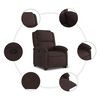 vidaXL Sill&oacute;n reclinable elevable tela marr&oacute;n oscuro