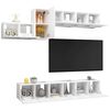 vidaXL Set de muebles de sal&oacute;n TV 7 piezas madera de ingenier&iacute;a blanco