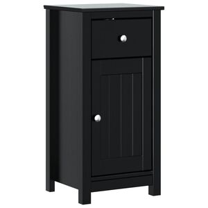 vidaXL Mueble de ba&ntilde;o BERG madera maciza de pino negro 40x34x80 cm