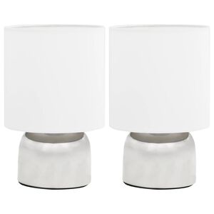 vidaXL L&aacute;mparas de mesa t&aacute;ctiles 2 unidades blanco E14