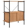 vidaXL Estanter&iacute;a con armario 3 niveles madera y acero 80x40x92 cm