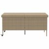 vidaXL Caja de almacenaje jard&iacute;n ruedas rat&aacute;n PE beige 160x55x75 cm