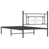 vidaXL Estructura cama sin colch&oacute;n con cabecero metal negro 107x203 cm