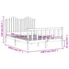 vidaXL Estructura de cama de matrimonio con cabecero madera maciza