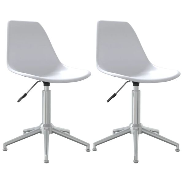 vidaXL Sillas de comedor giratorias 2 unidades PP blanco