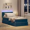 vidaXL Cama con almacenamiento y LED con LED Azul Oscuro 90 x 190 cm