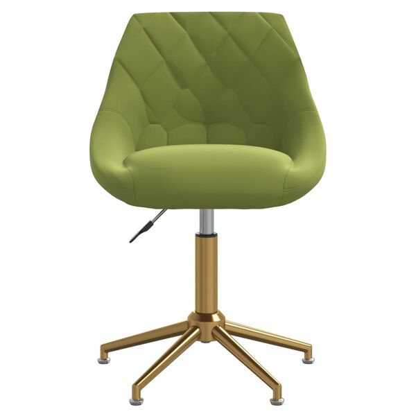 vidaXL Silla de comedor giratoria de terciopelo verde claro