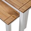 vidaXL Mesas apilables 2 uds madera maciza pino Panama Range blanco