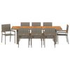 vidaXL Conjunto de Comedor de Jard&iacute;n 9 pcs Gris Polirat&aacute;n