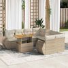 vidaXL Set de sof&aacute;s de jard&iacute;n con cojines 9 pzas rat&aacute;n sint&eacute;tico beige