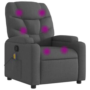 vidaXL Sill&oacute;n de masaje reclinable de tela gris oscuro
