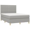 vidaXL Cama box spring con colch&oacute;n tela gris claro 140x200 cm