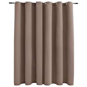 vidaXL Cortina opaca con anillas de metal gris topo 290x245 cm
