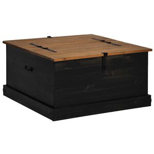 vidaXL Ba&uacute;l de almacenamiento HALDEN negro 91x91x47 cm madera maciza