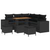 vidaXL Conjunto de sof&aacute; de jard&iacute;n 8 uds. Negro rat&aacute;n sint&eacute;tico