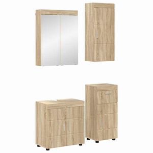 vidaXL Juego de muebles de ba&ntilde;o TULUM 4 pcs Roble Sonoma