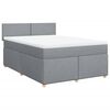 vidaXL Cama box spring con colch&oacute;n tela gris claro 140x190 cm