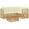 vidaXL Conjunto de sof&aacute;s de exterior 5 pcs Blanco y Crema Poli&eacute;ster